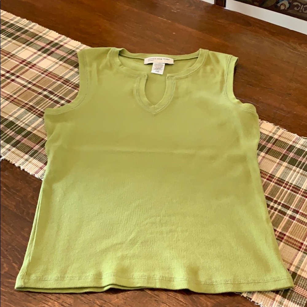 Jones New York Sleeveless Ribbed Top Small